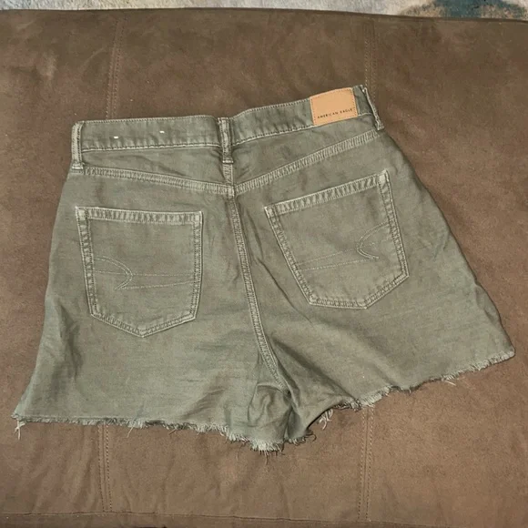 Muted olive green, distressed, American Eagle shorts - Picture 2 of 3